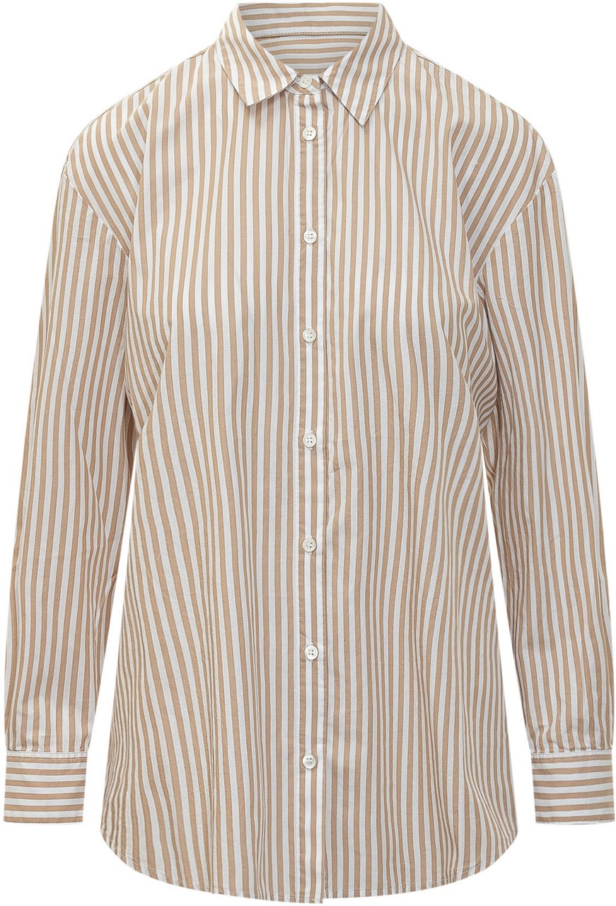MC2 Saint Barth Camicia a Righe Verticali Beige