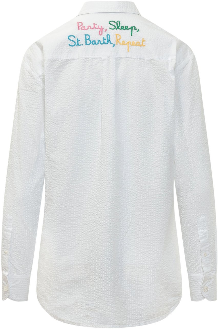 MC2 Saint Barth Camicia in Cotone Testurizzato Wit