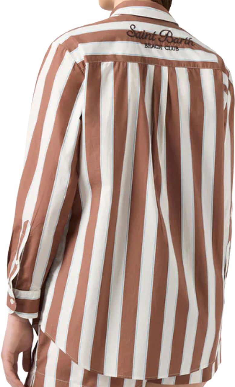 MC2 Saint Barth Shirts Cotton Sb Beach Stripes 1931 Beige