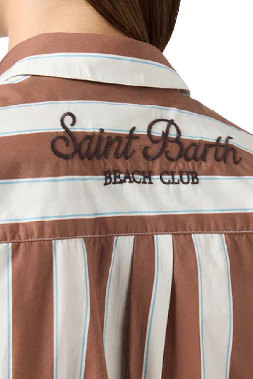 MC2 Saint Barth Shirts Cotton Sb Beach Stripes 1931 Beige