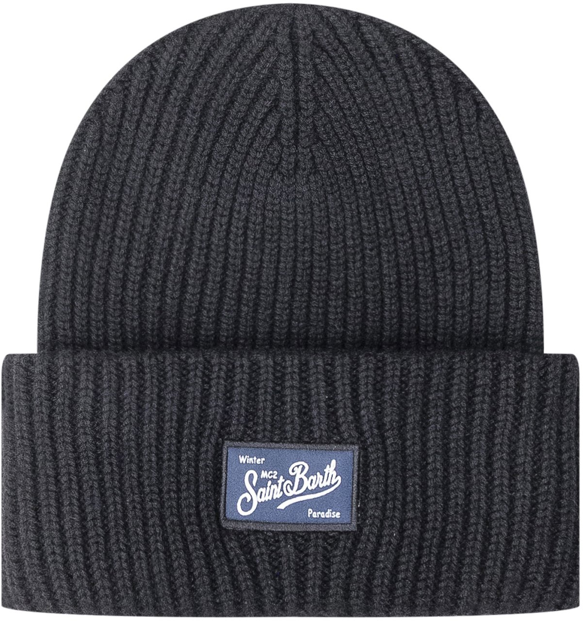 MC2 Saint Barth MC2 Saint Barth Cappello Beanie in Lana con Logo Donkergrijs