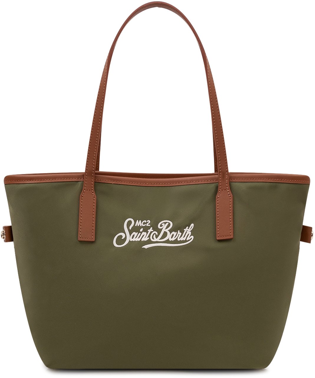 MC2 Saint Barth Borsa Tote City in Nylon con Doppi Manici Donkergroen