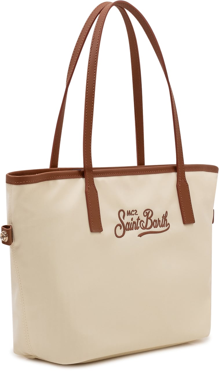 MC2 Saint Barth Borsa Tote City in Nylon con Manici Lunghi Wit
