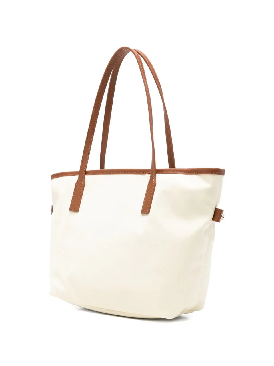 MC2 Saint Barth Medium Ivory Nylon City Shoulder Bag with Leather Accents Neutraal
