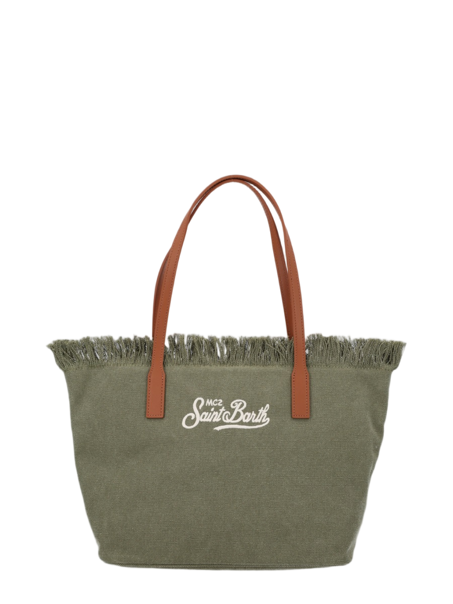 MC2 Saint Barth City Medium Fringed Soft Tote Bag Grijs