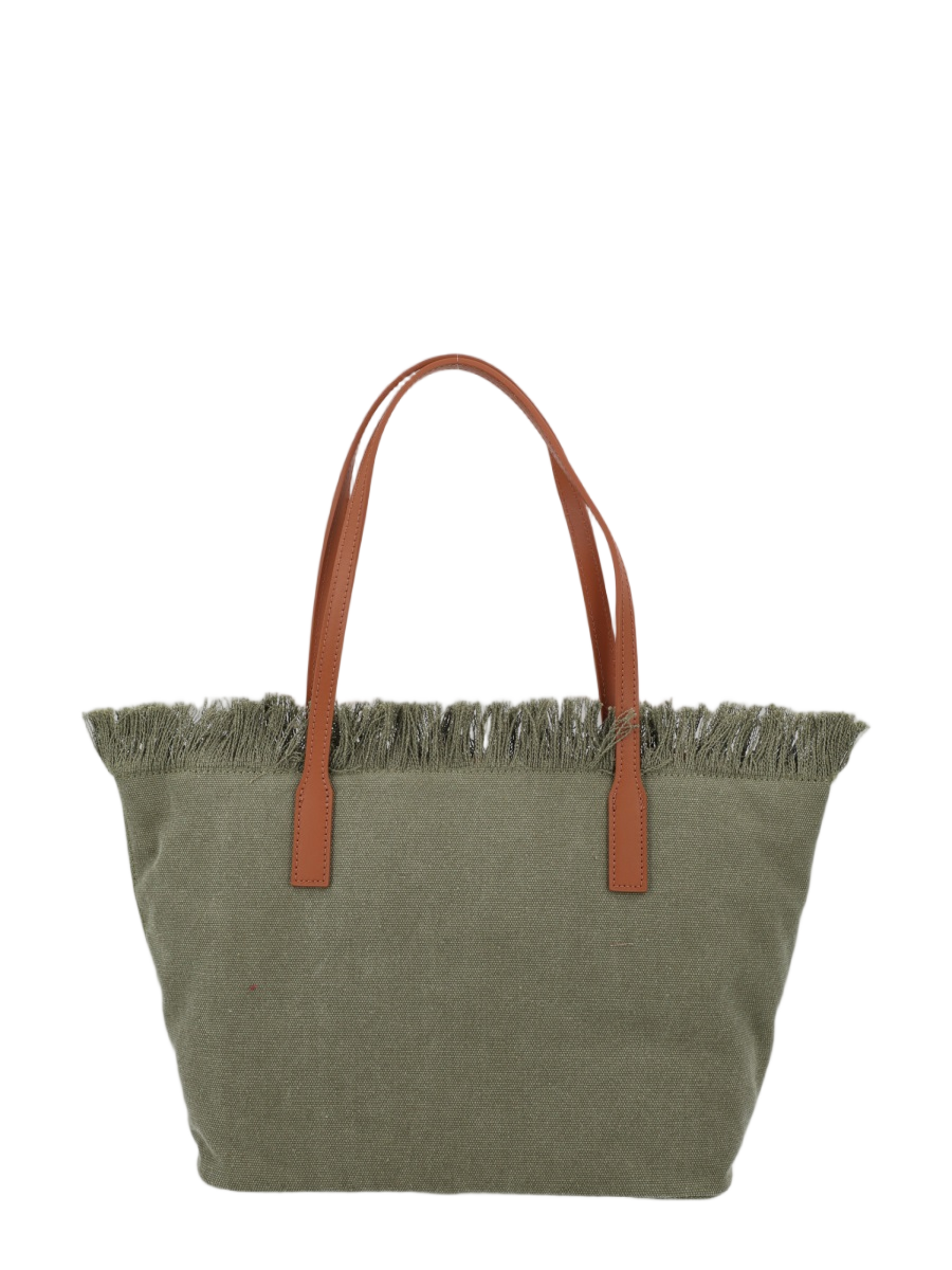 MC2 Saint Barth City Medium Fringed Soft Tote Bag Grijs