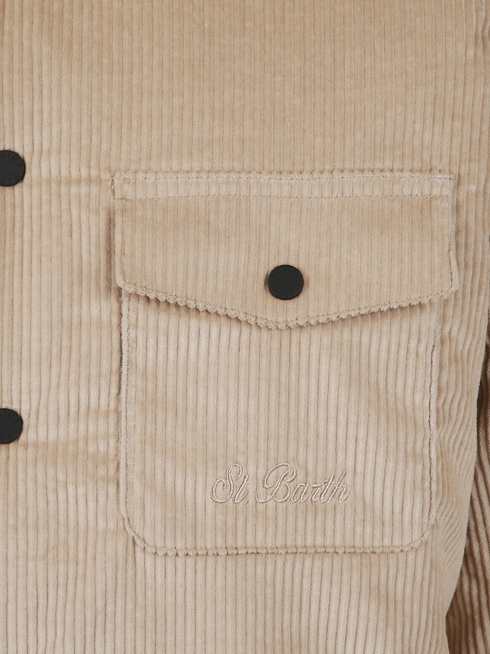 MC2 Saint Barth Beige Corduroy Shirt Neutraal