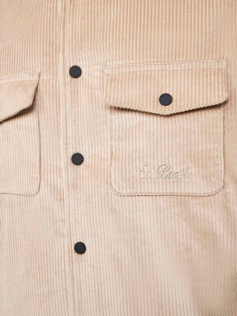 MC2 Saint Barth Beige Corduroy Shirt Neutraal