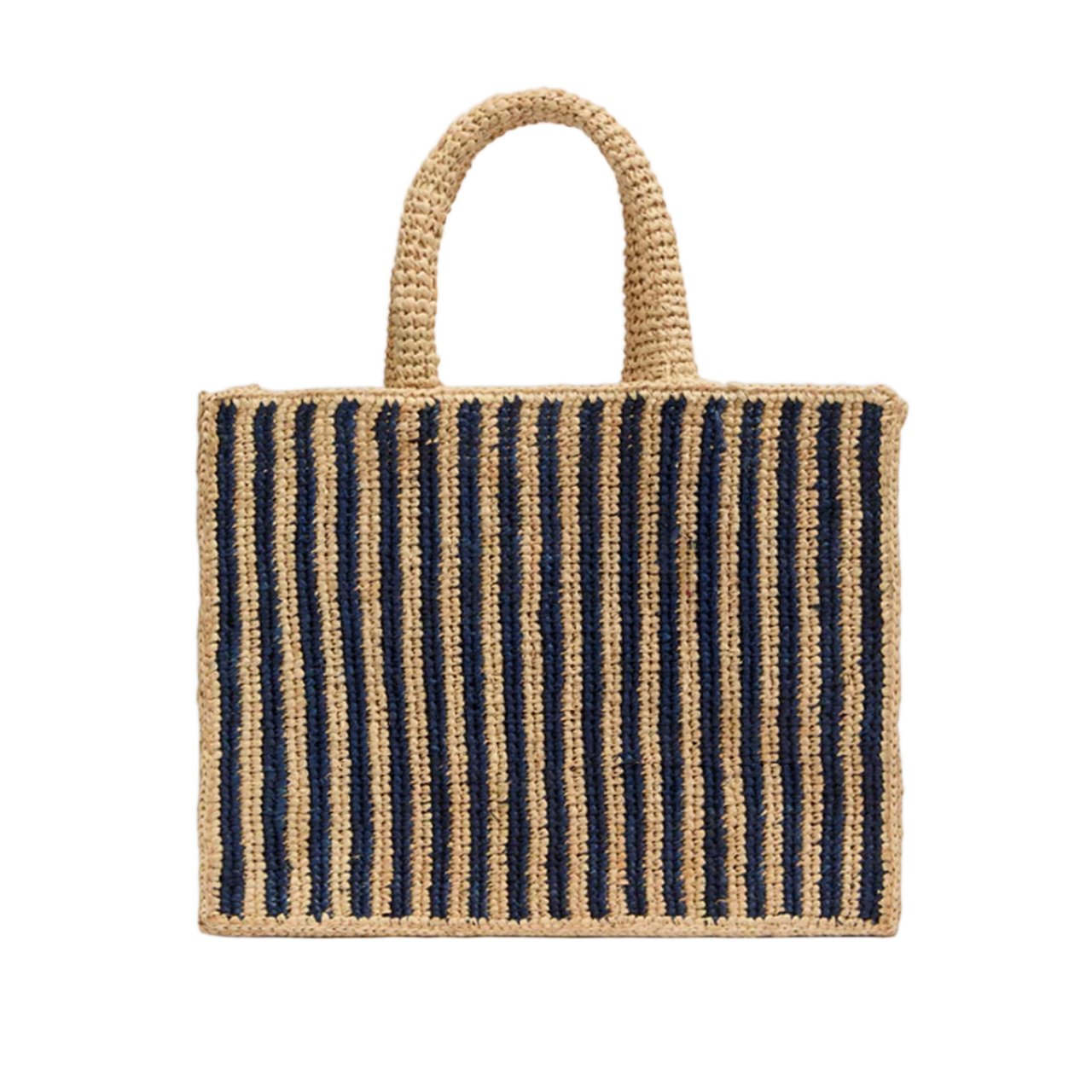 MC2 Saint Barth Rectangular Raffia Tote Bag With Contrasting Logo Bruin