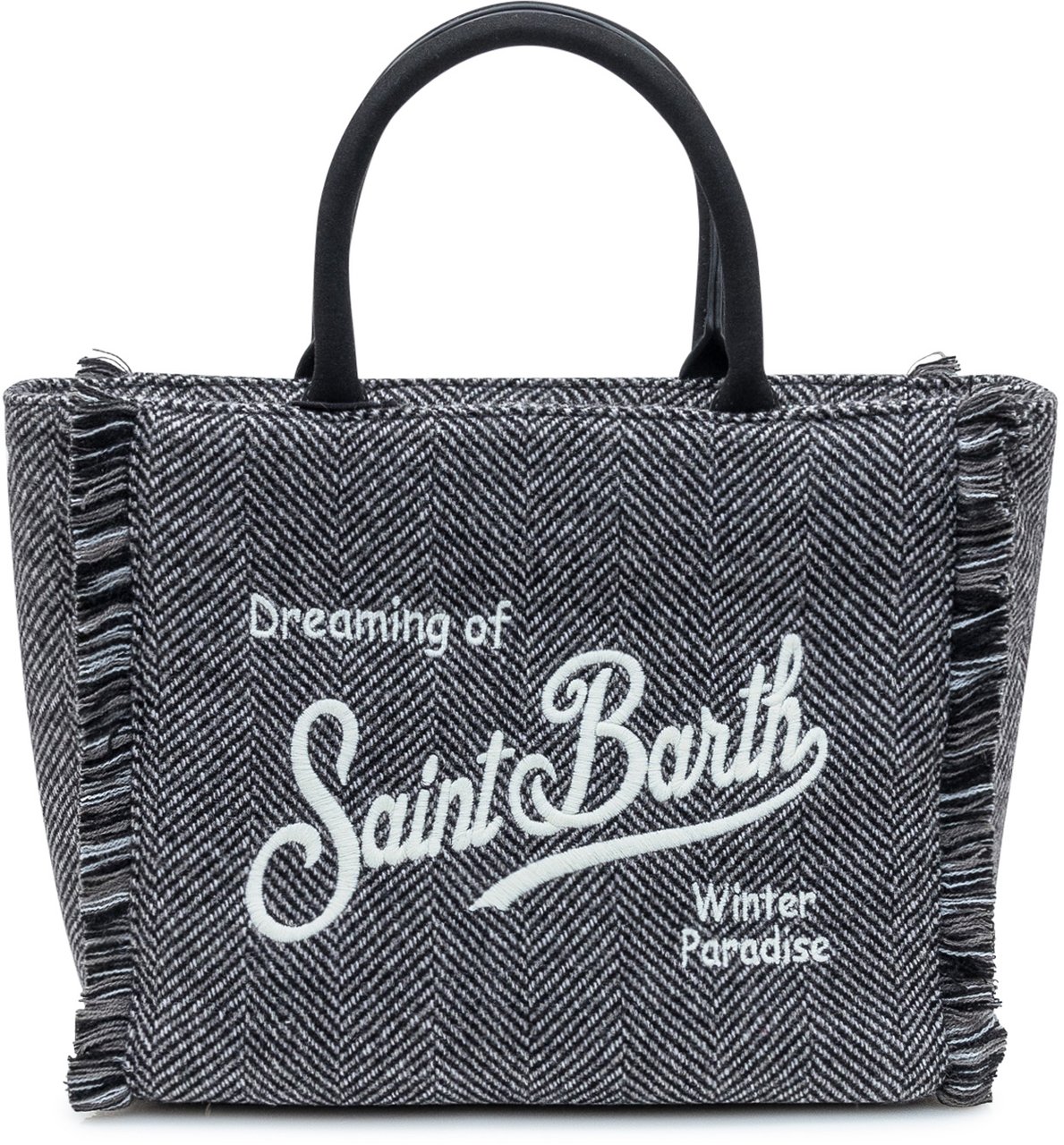 MC2 Saint Barth Borsa Tweed Grigia Dreaming Of Saint Barth Zwart