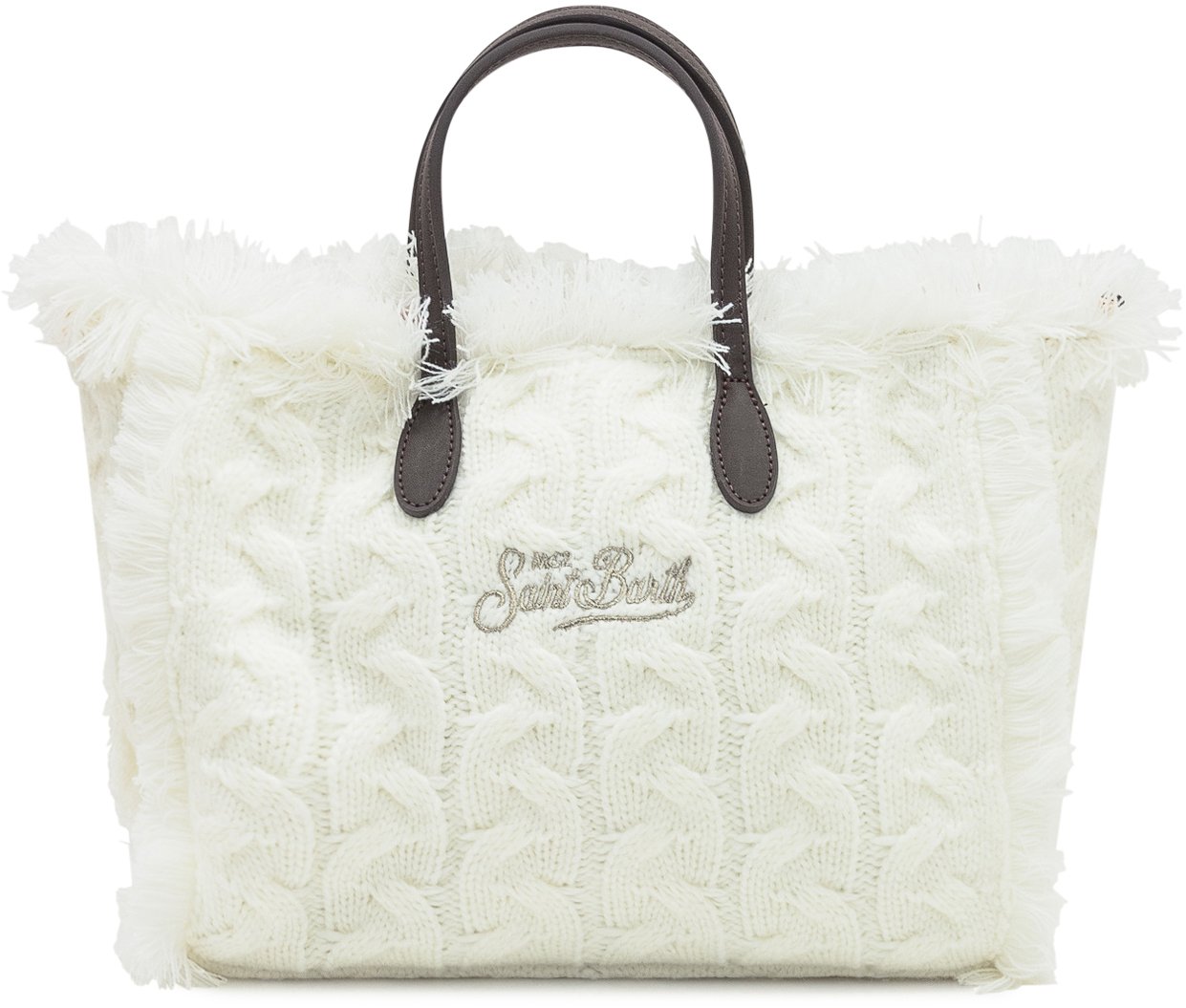 MC2 Saint Barth MC2 Saint Barth Borsa Colette Wool Rib con Ricamo Wit