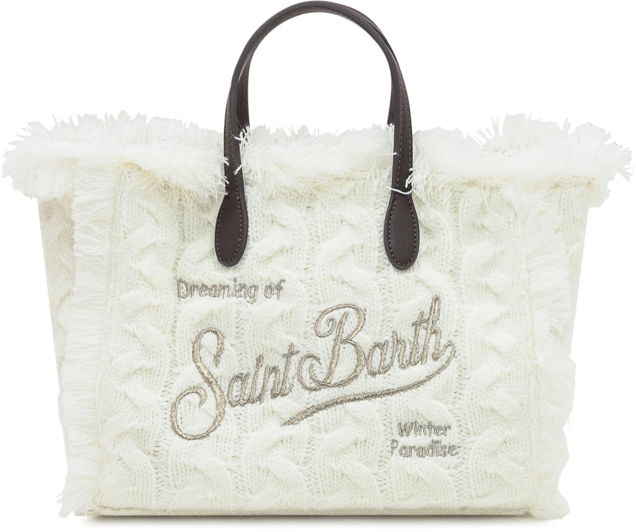 MC2 Saint Barth MC2 Saint Barth Borsa Colette Wool Rib con Ricamo Wit
