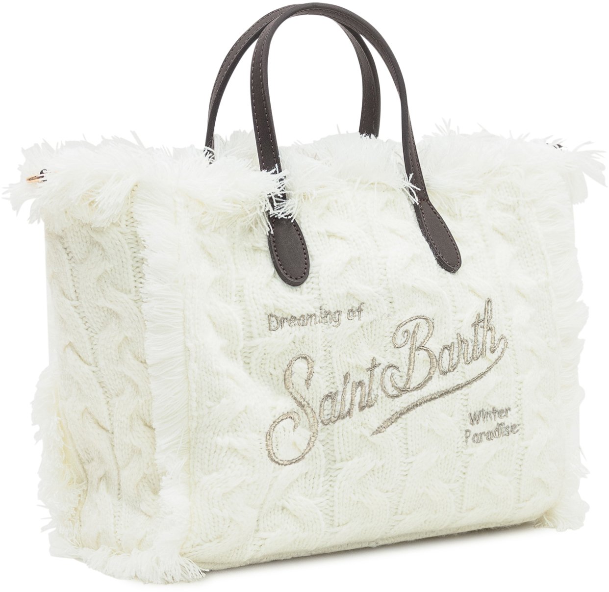 MC2 Saint Barth MC2 Saint Barth Borsa Colette Wool Rib con Ricamo Wit
