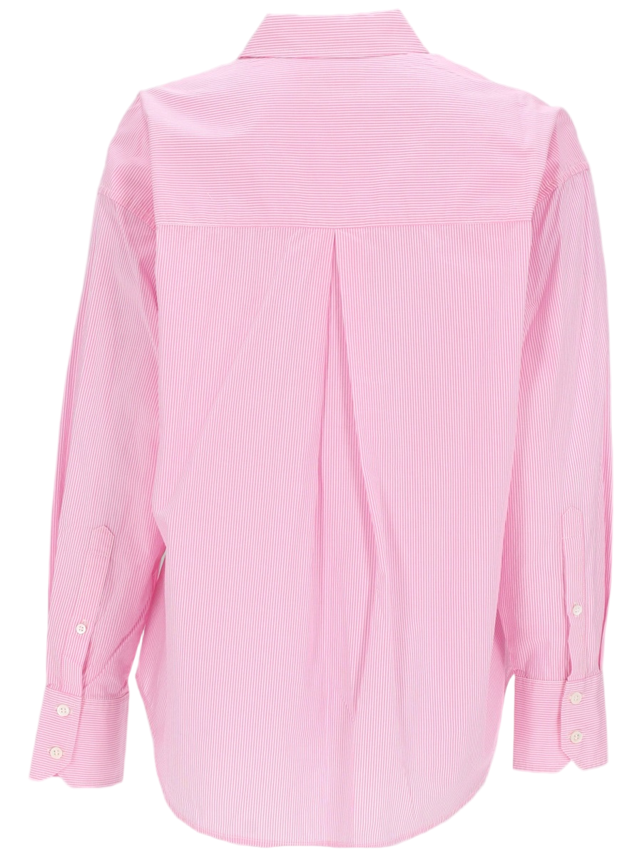 MC2 Saint Barth Pink Striped Cotton Embroidered Shirt Paars