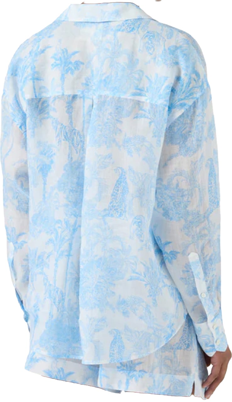MC2 Saint Barth Shirts Ramie Jungle Oceania 0131 Lichtblauw