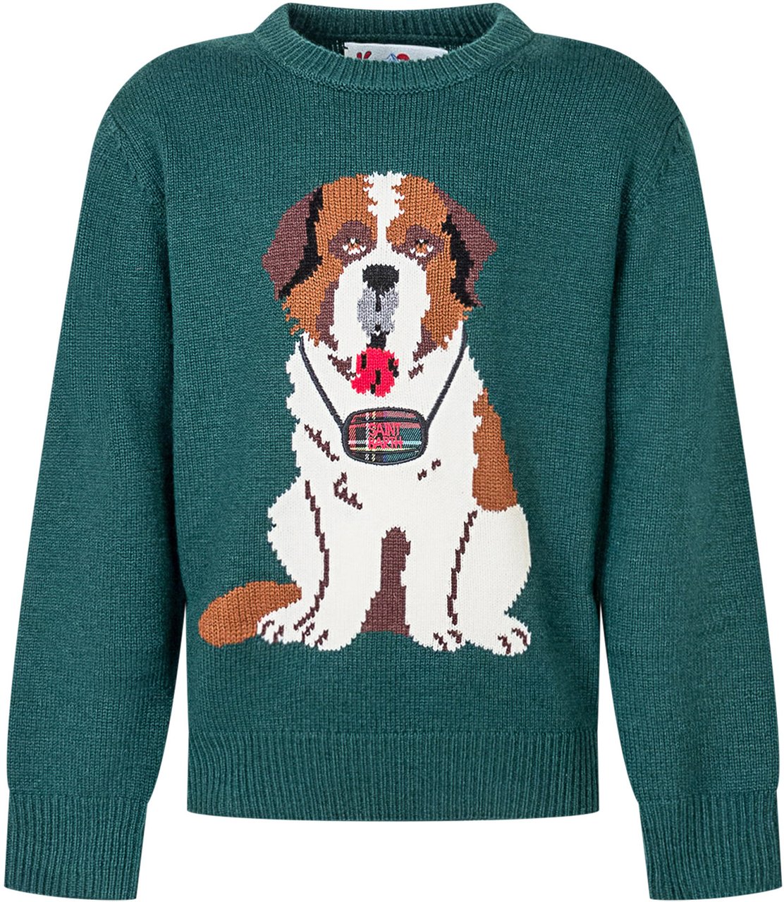 MC2 Saint Barth Maglione Verde con Cane MC2 Saint Barth Kids Groen