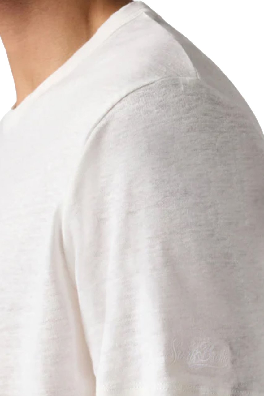 MC2 Saint Barth T-Shirts And Polos Linen 01N White Wit