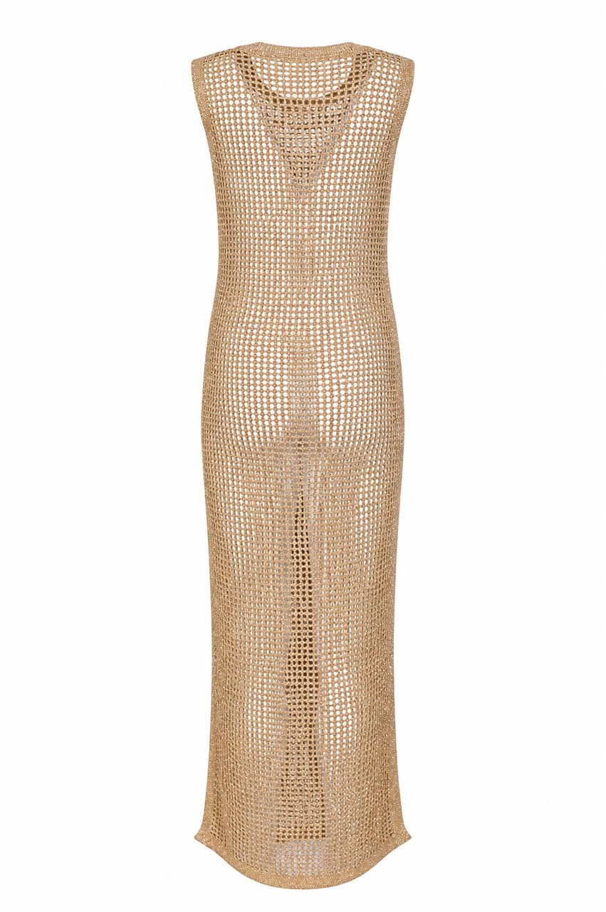 MC2 Saint Barth Dresses Mesh Lurex Gold Goud
