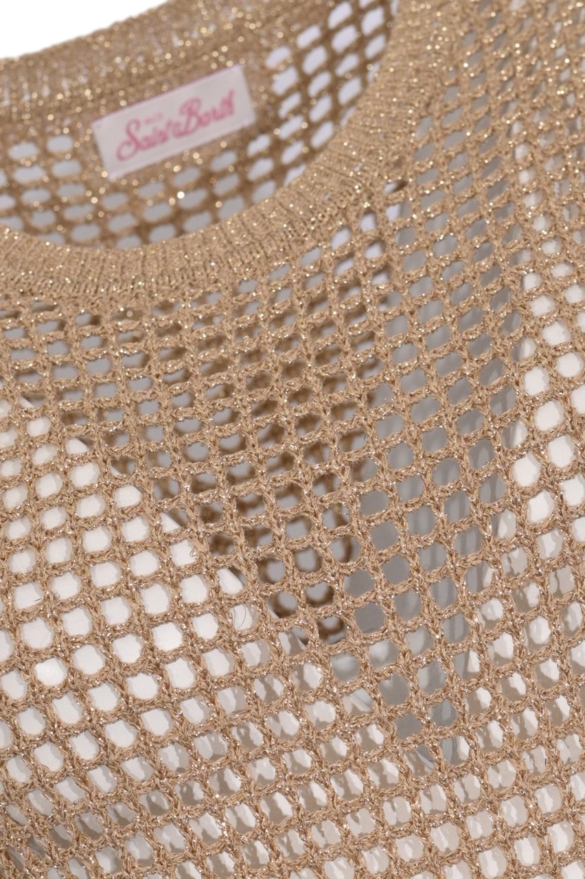 MC2 Saint Barth Dresses Mesh Lurex Gold Goud