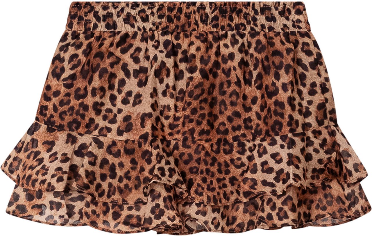 MC2 Saint Barth Gonna con Stampa Animalier e Balze Beige