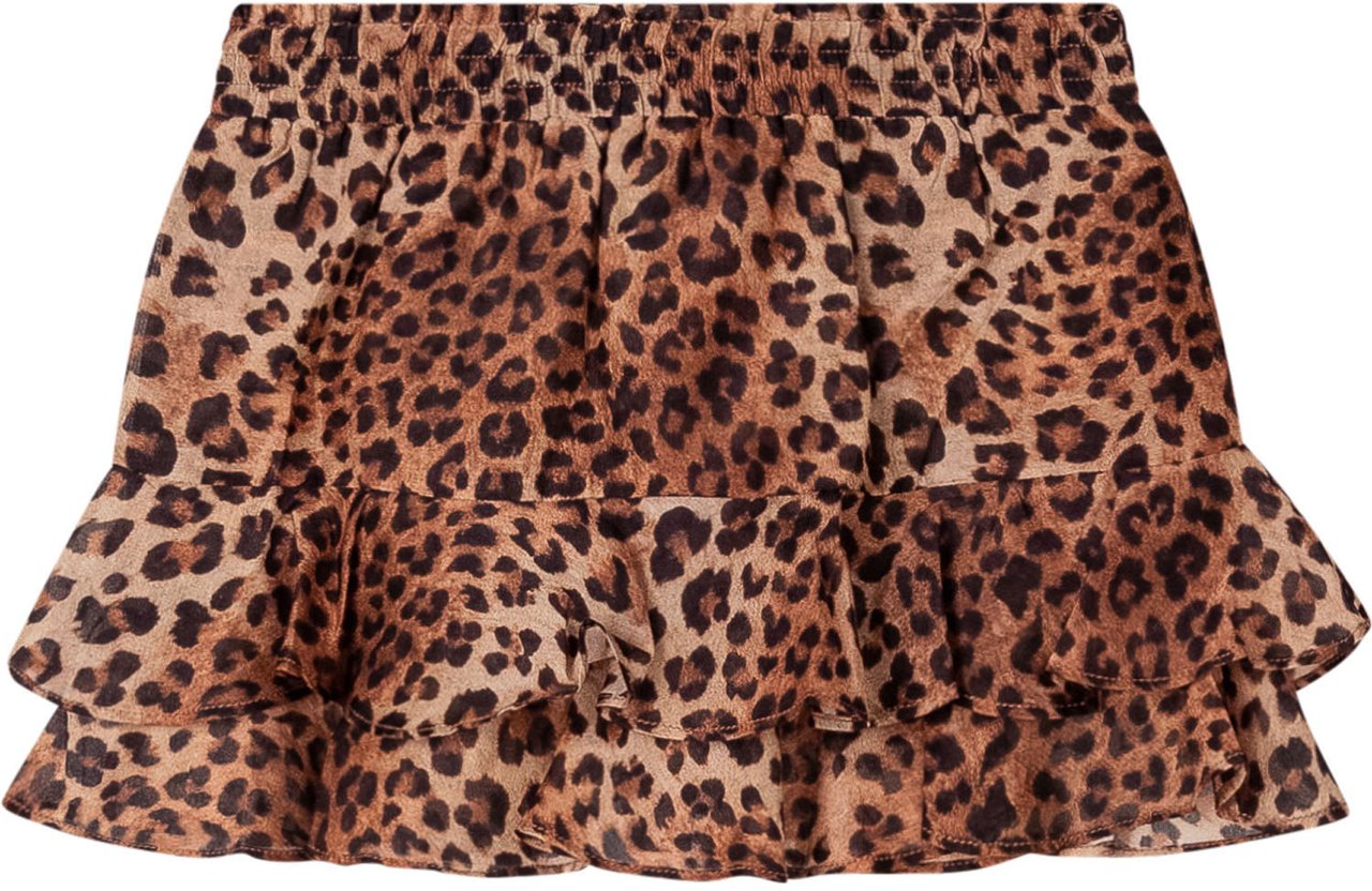 MC2 Saint Barth Gonna con Stampa Animalier e Balze Beige