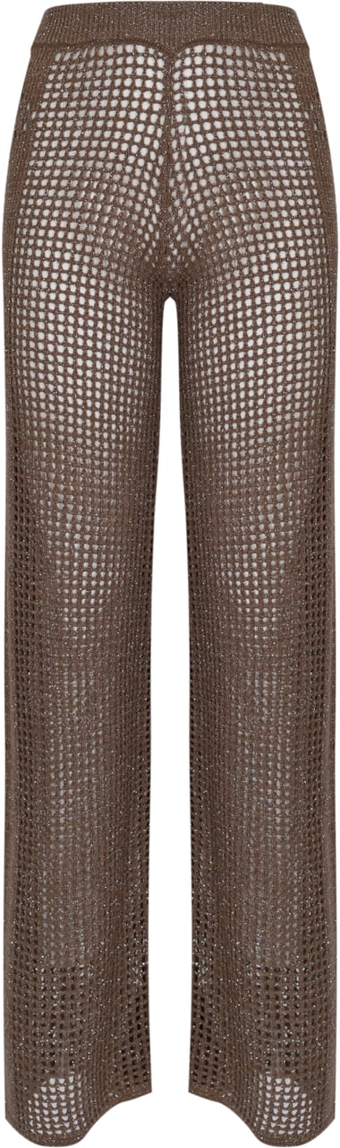 MC2 Saint Barth Trousers Crochet Mesh Lurex 13L Nut Bruin