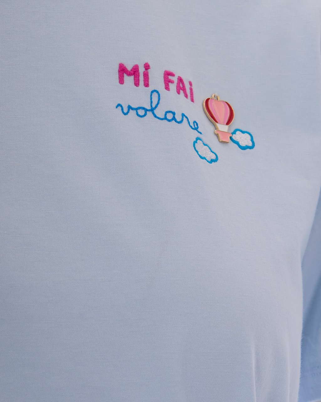 MC2 Saint Barth T-Shirts And Polos Mi Fai Volare 31 Charm Emb Lichtblauw
