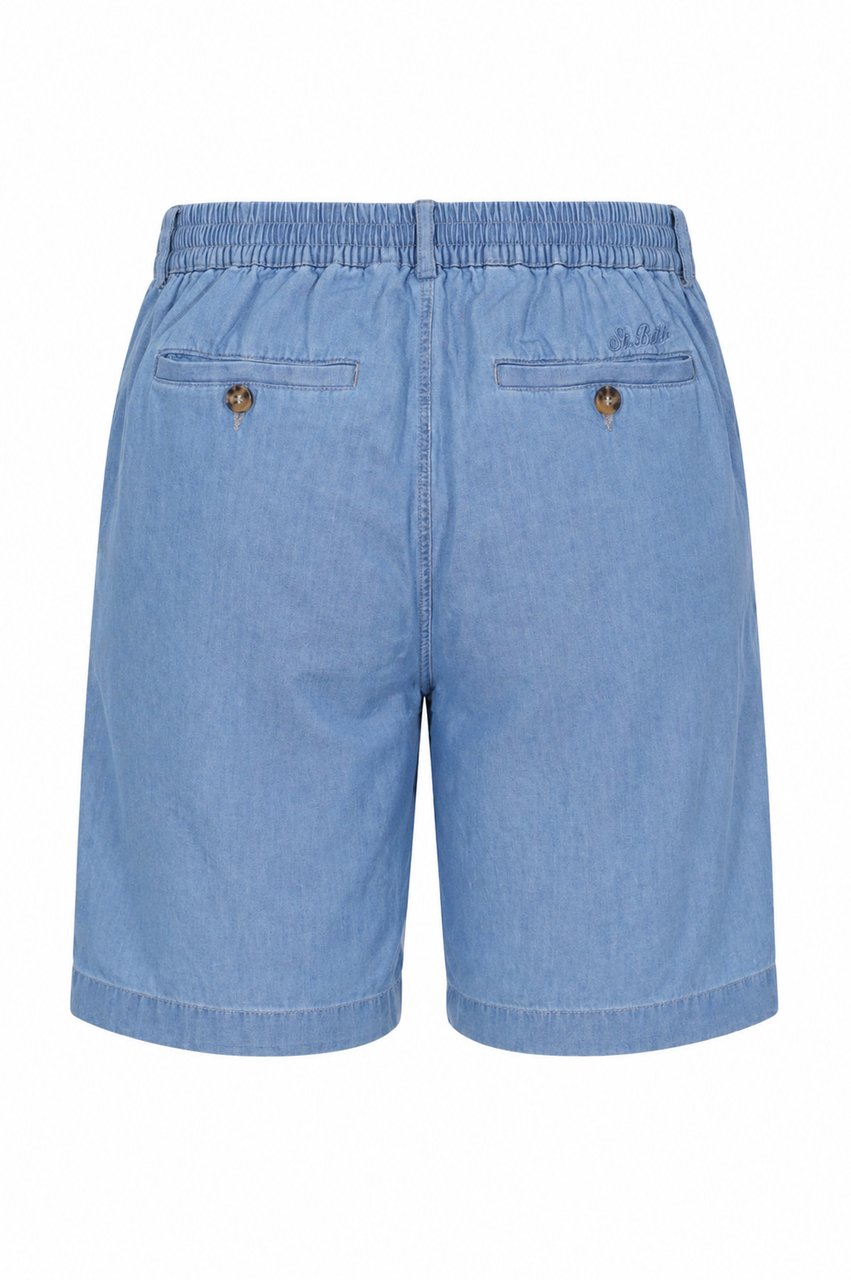 MC2 Saint Barth Shorts Chambray Denim Light Lichtblauw