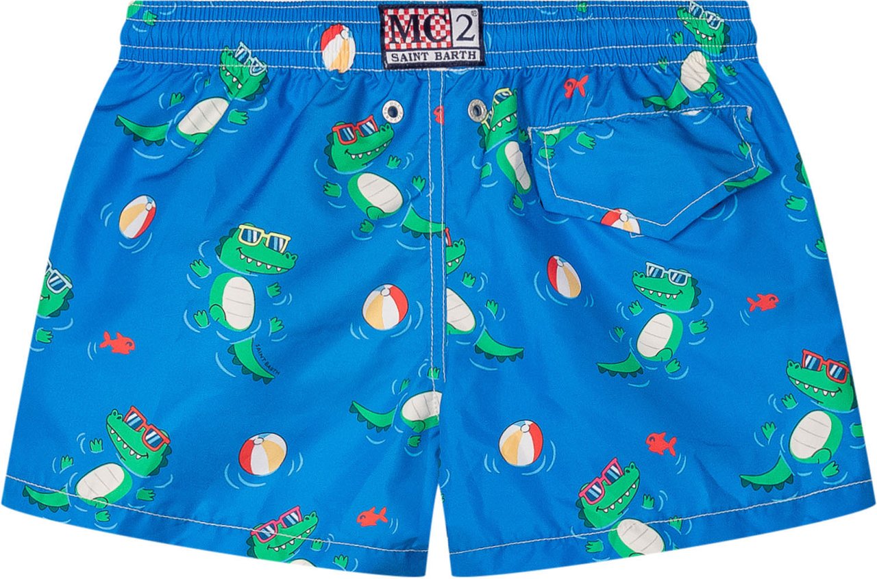 MC2 Saint Barth Costume da Bagno con Stampa All Over Blauw