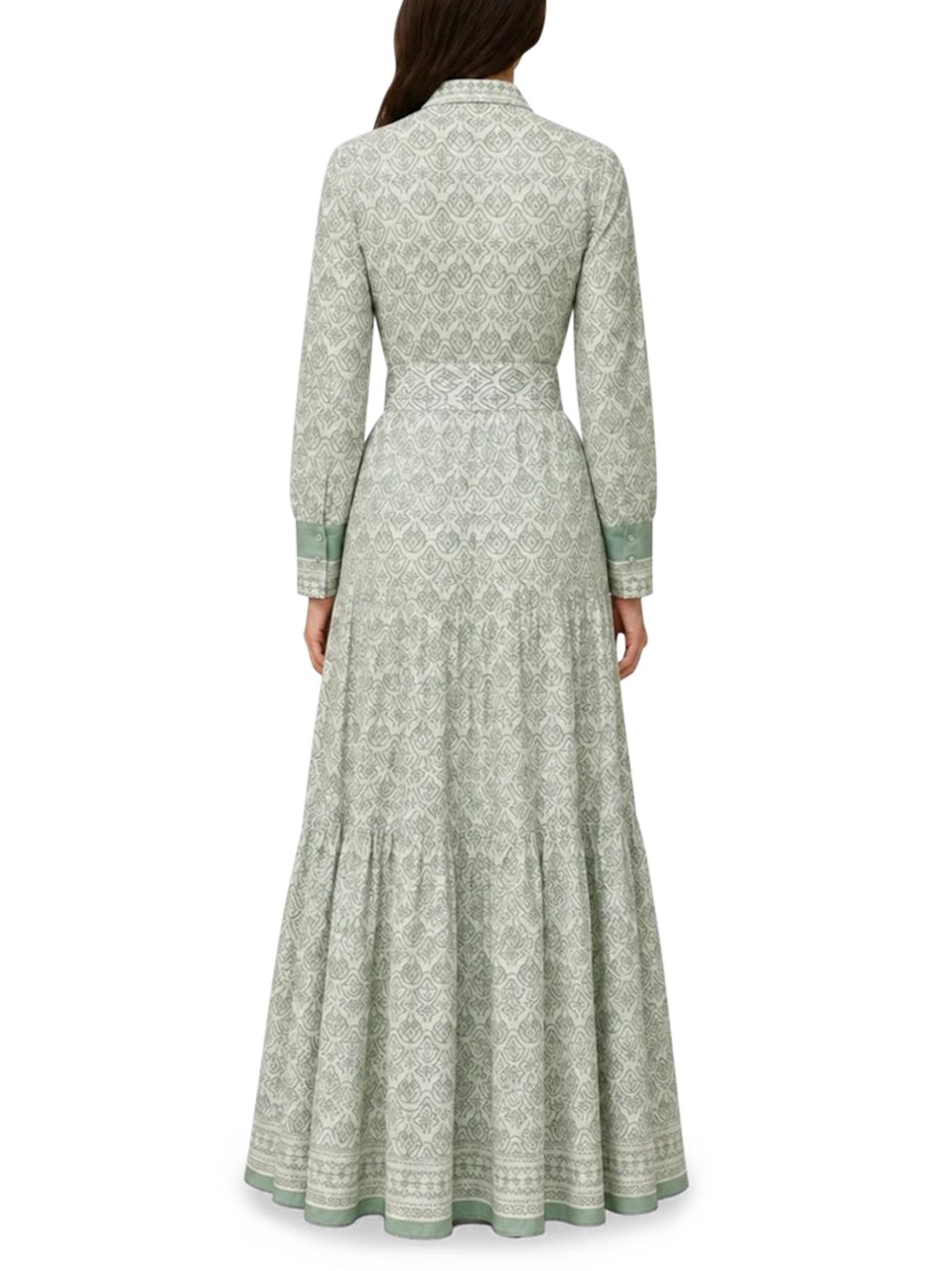 MC2 Saint Barth Geometric Pattern Long Cotton Chemisier Dress Wit