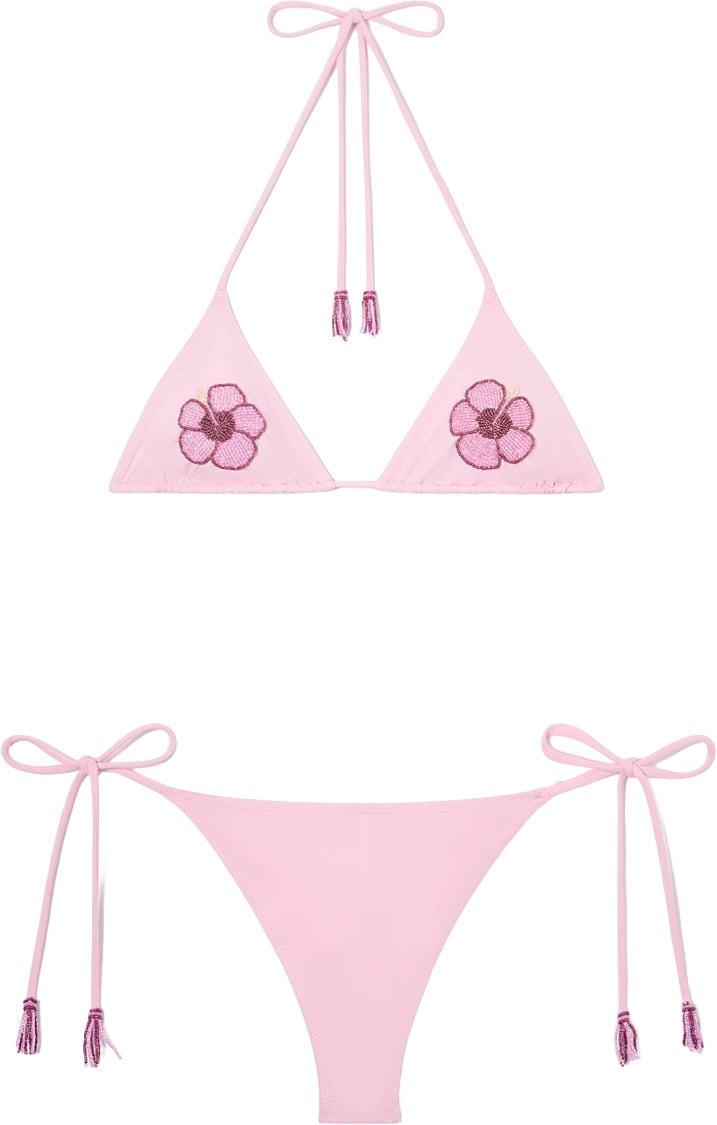 MC2 Saint Barth Sea Clothing Beads Hibiscus 20 Roze