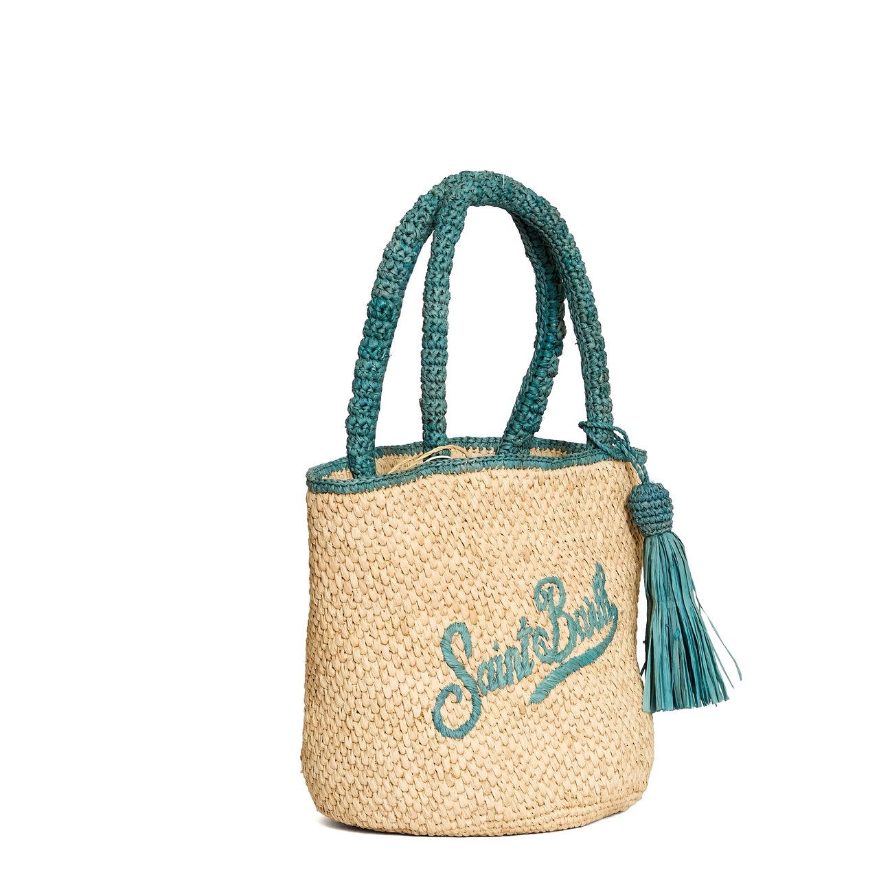MC2 Saint Barth Marcy Woven Bi-Color Tote Bag Bruin