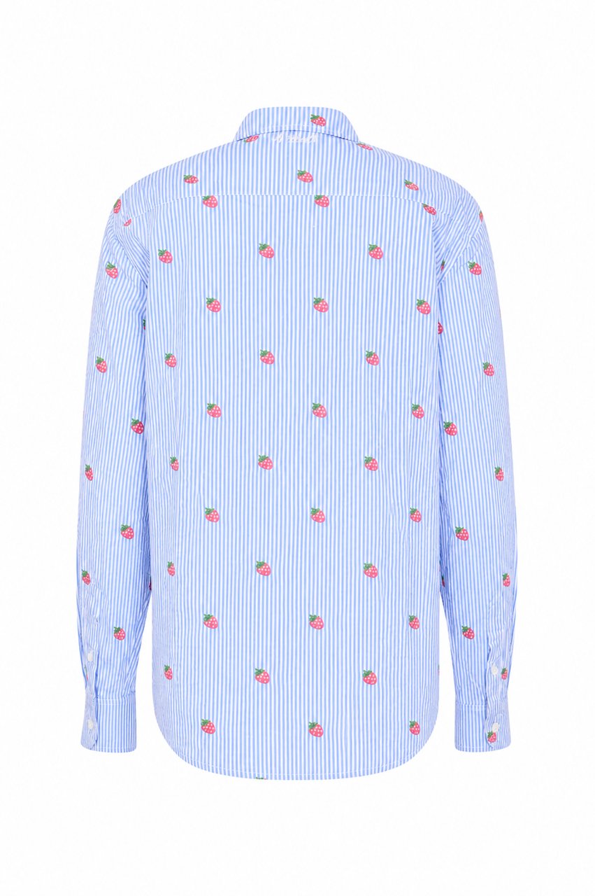 MC2 Saint Barth Shirts Seersucker V Straw 17 Lichtblauw