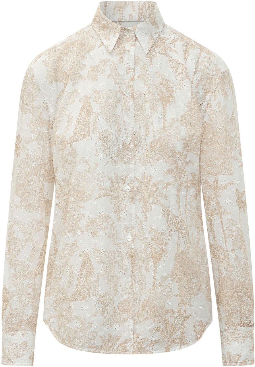 MC2 Saint Barth Camicia con Stampa Toile Tropicale Wit