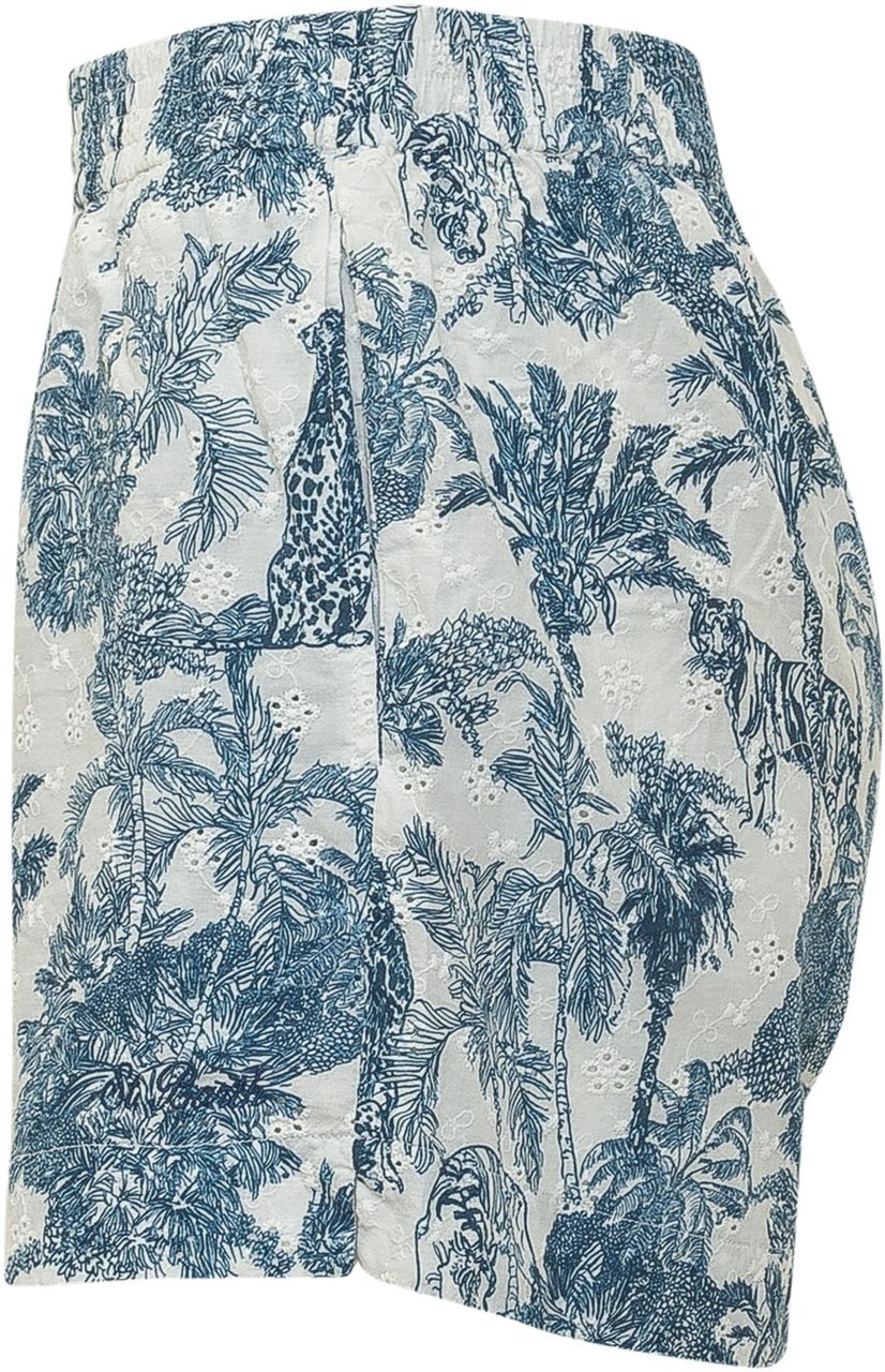 MC2 Saint Barth Shorts con Stampa Toile Tropicale Blauw