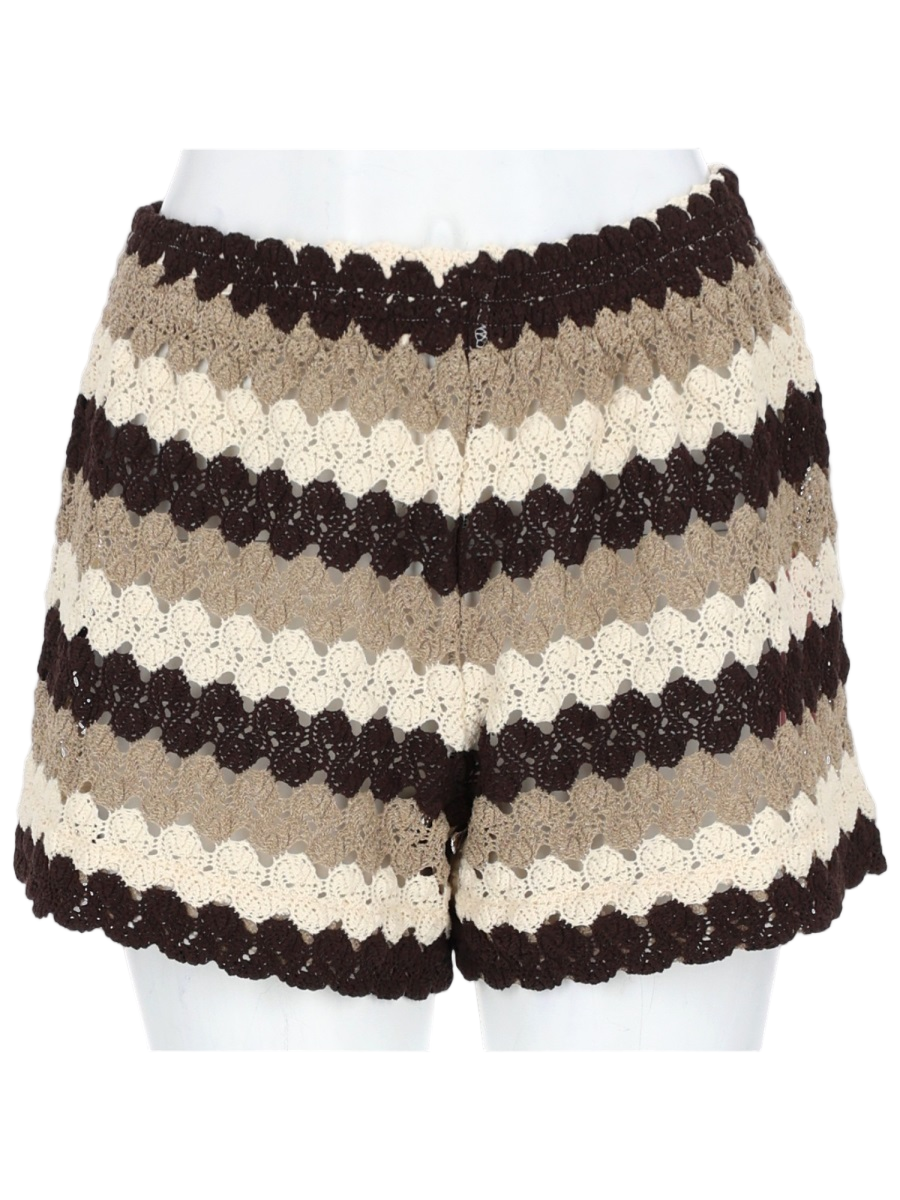 MC2 Saint Barth Multicolor Crochet Scalloped Cotton Shorts Bruin
