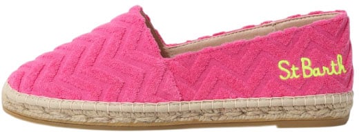 MC2 Saint Barth Espadrillas in tela denim con ricamo Roze