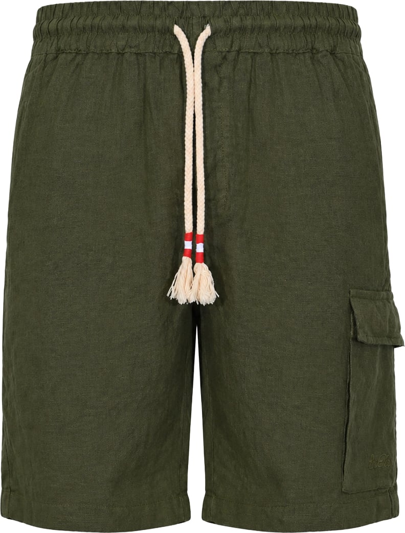MC2 Saint Barth Shorts Linen 52 Military Donkergroen