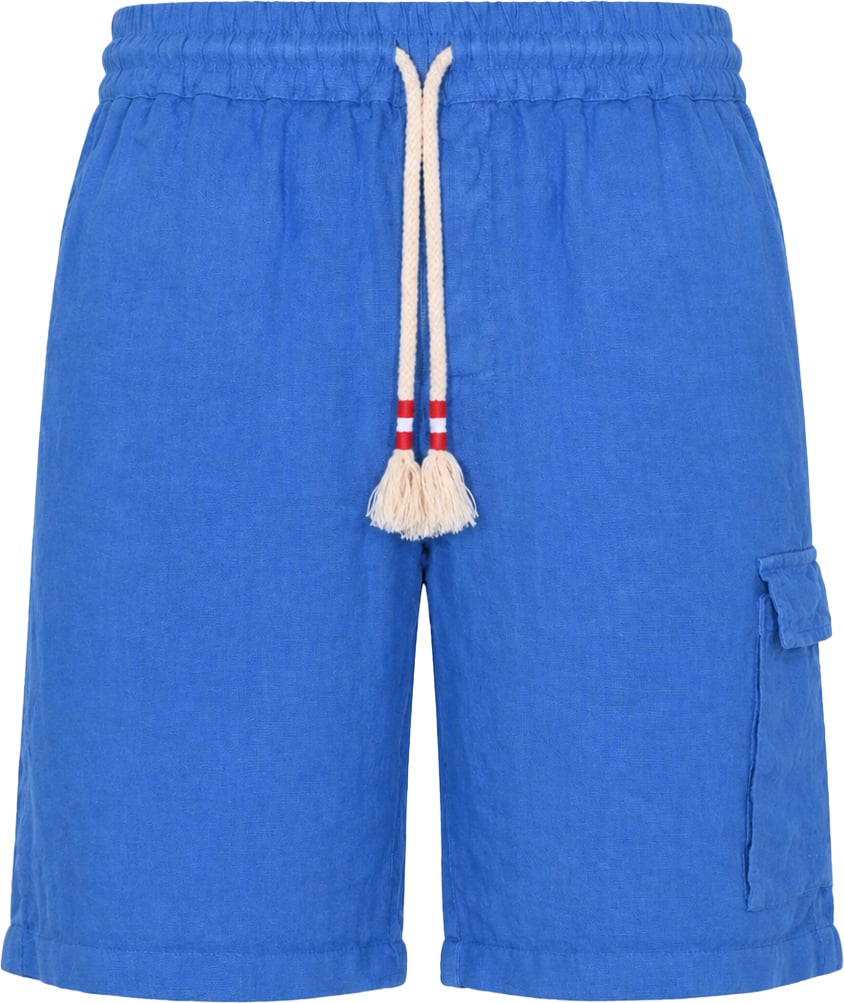 MC2 Saint Barth Shorts Linen 17M Cloud Blue Blauw