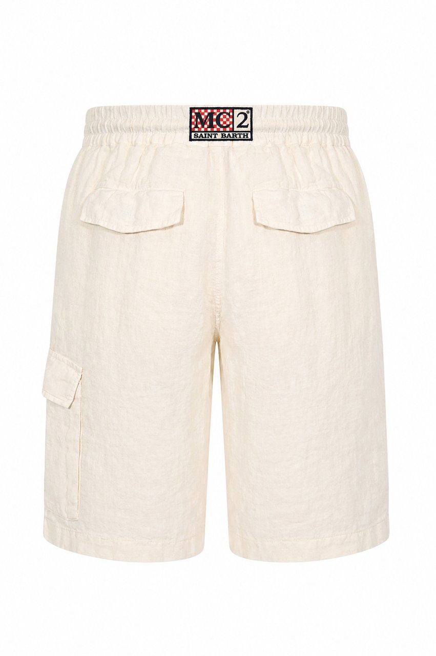 MC2 Saint Barth Shorts Linen 10L Cream Wit