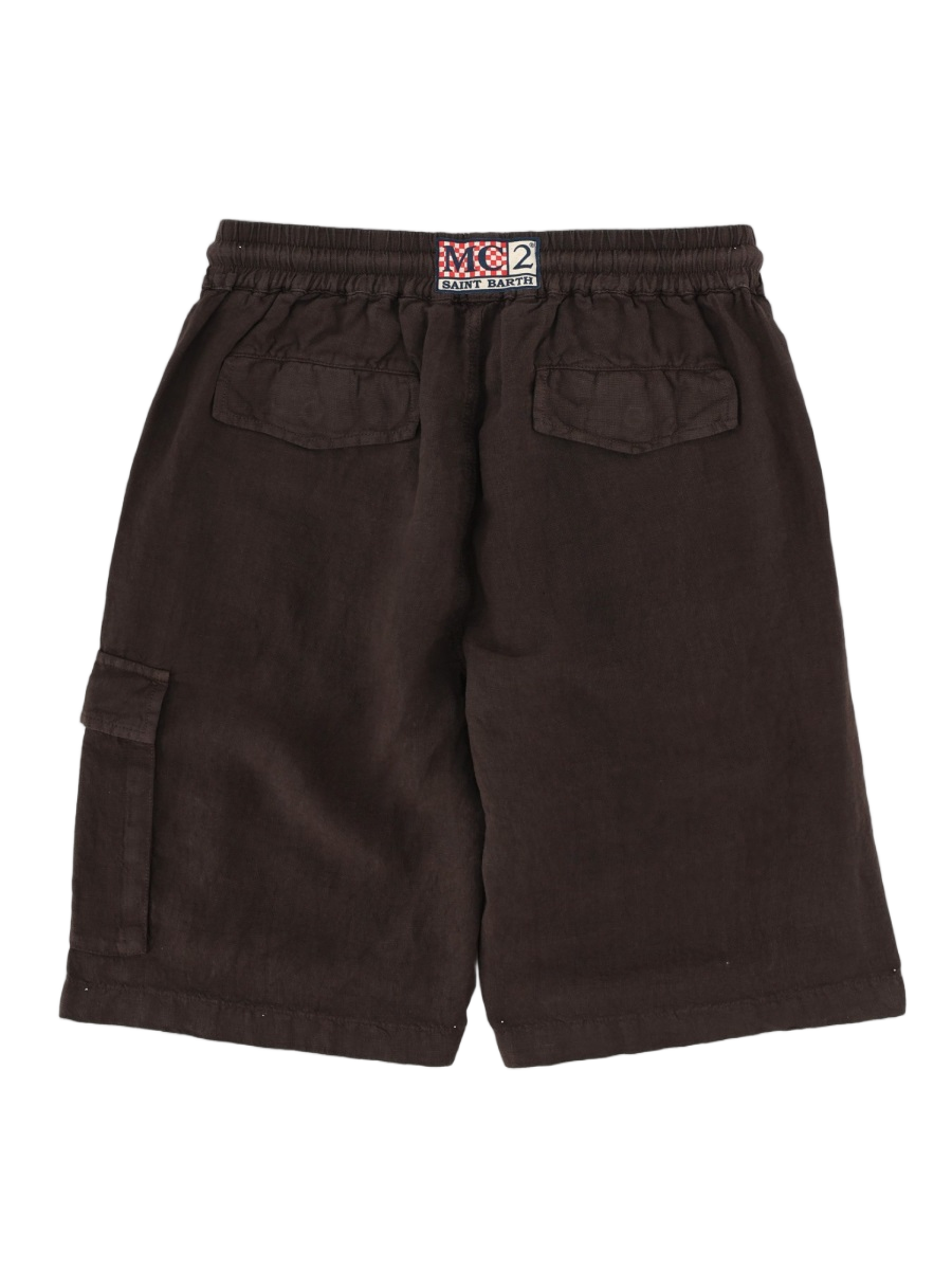 MC2 Saint Barth Elastic Waistband Cargo Shorts Zwart
