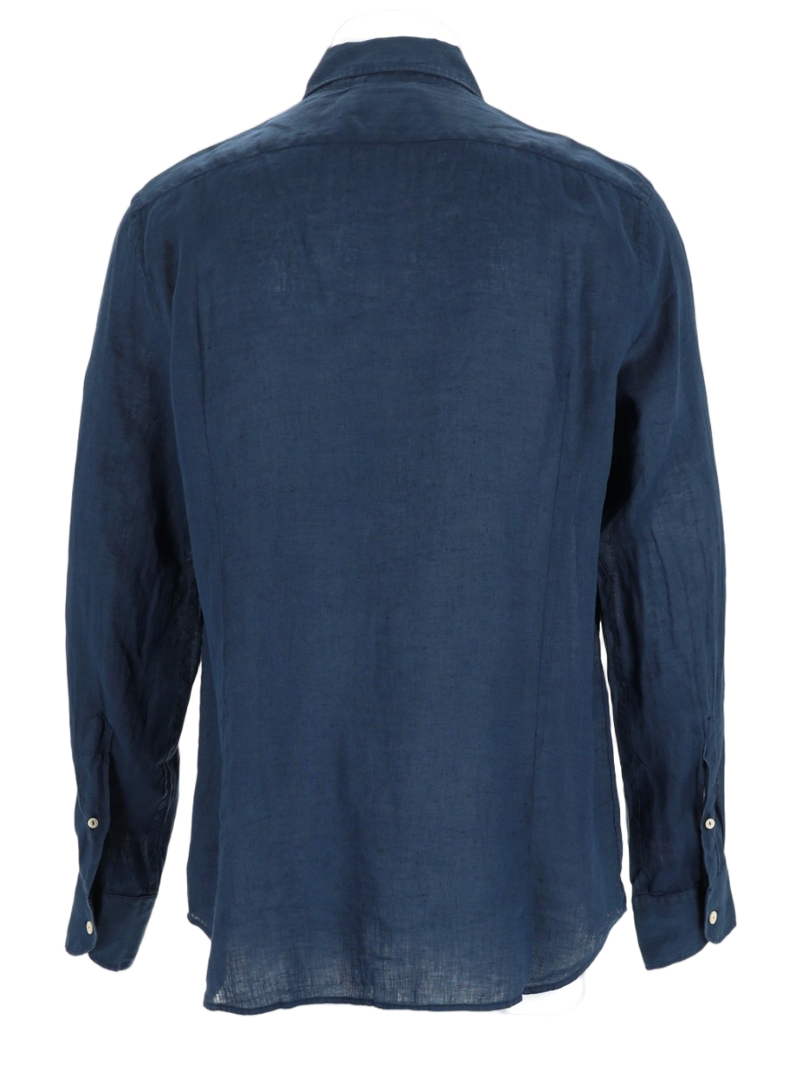 MC2 Saint Barth Deep Blue Relaxed Linen Casual Shirt Groen
