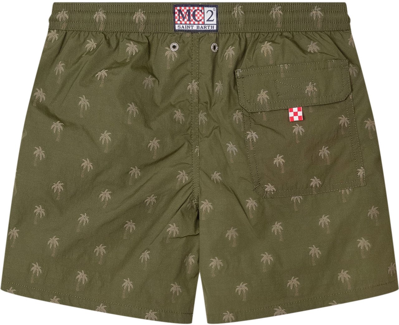 MC2 Saint Barth Costume Patmos con Stampa Palme Donkergroen