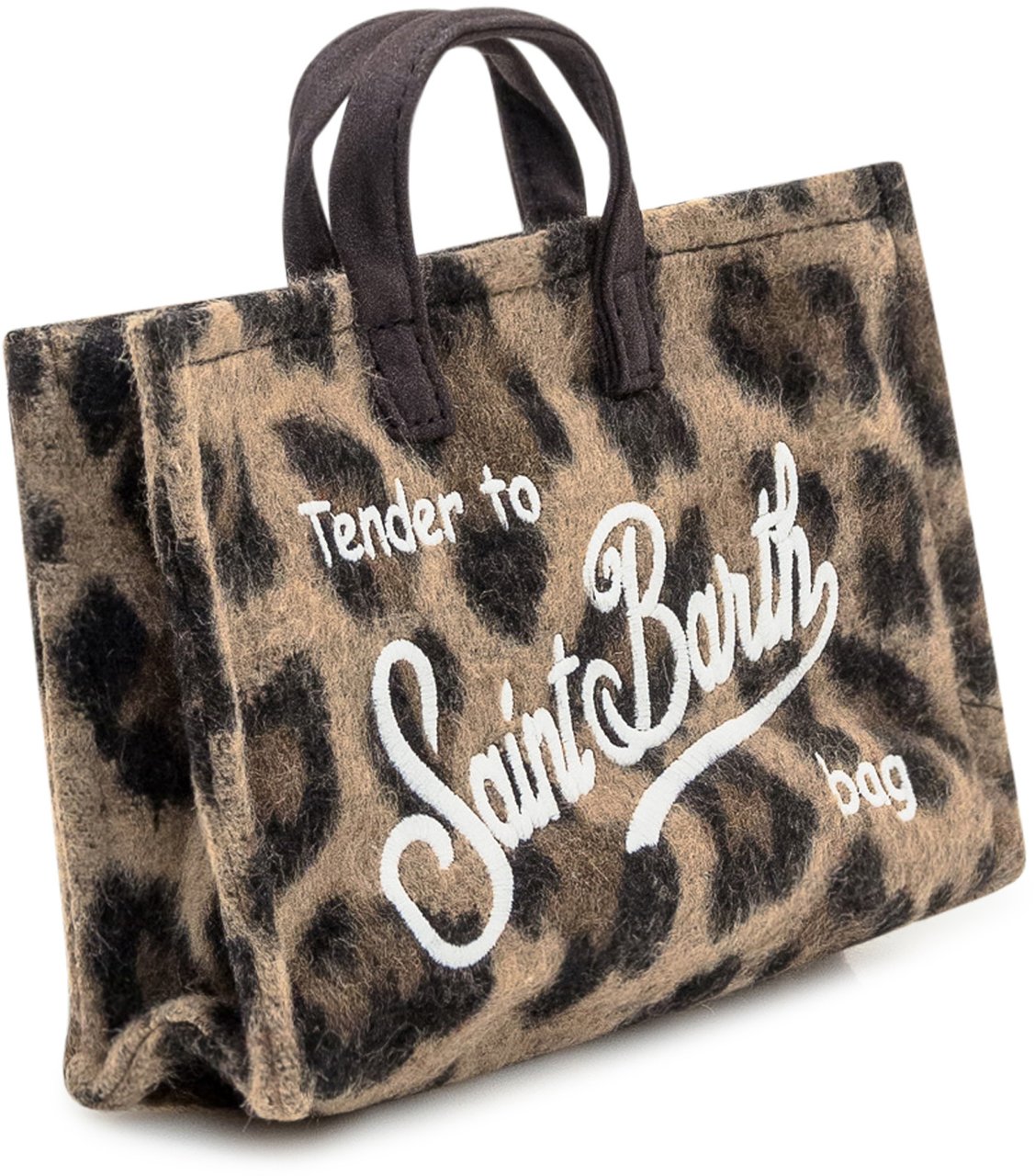 MC2 Saint Barth Borsa MC2 Saint Barth Phone Bag Felt Animalier Bruin