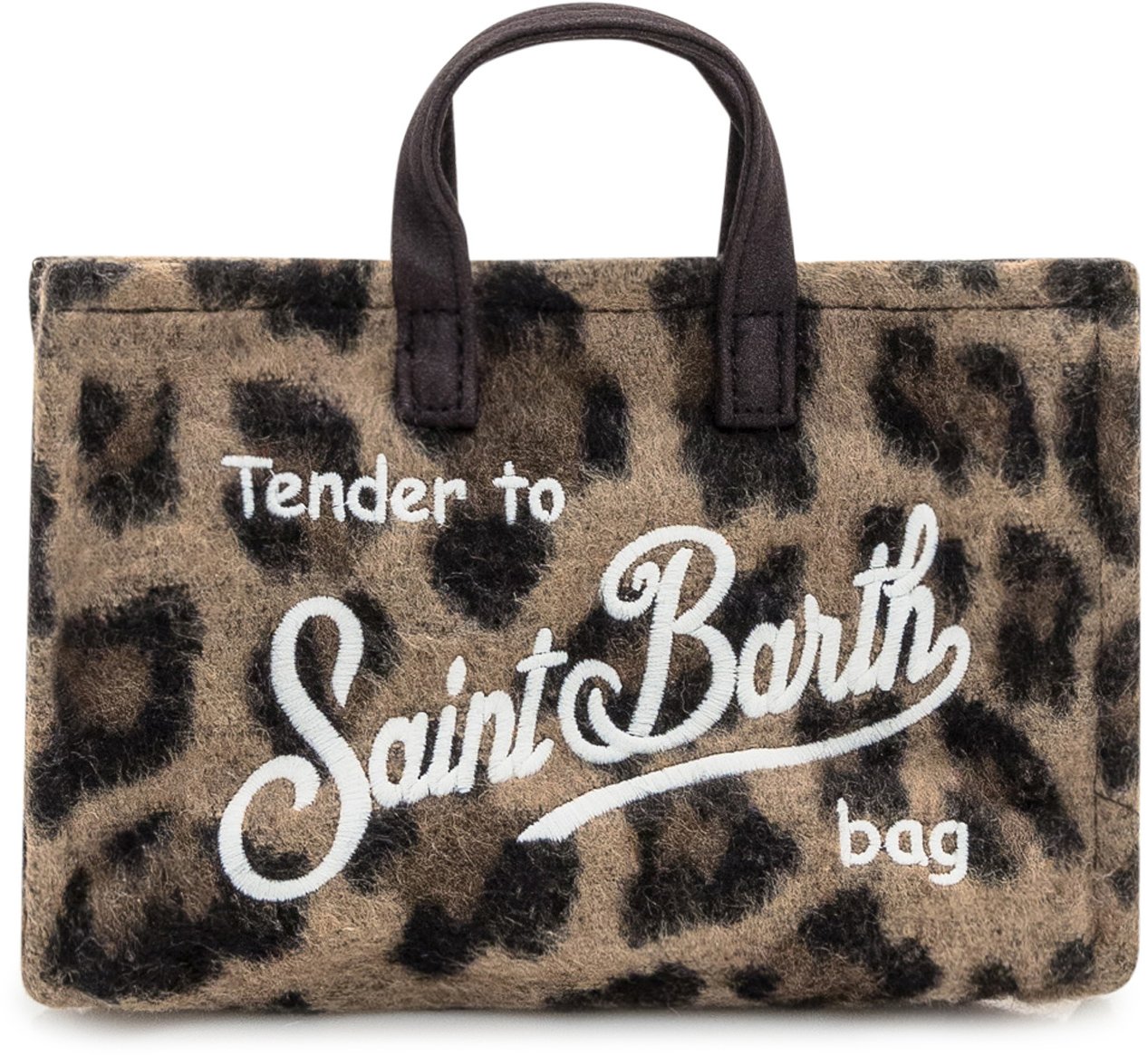 MC2 Saint Barth Borsa MC2 Saint Barth Phone Bag Felt Animalier Bruin
