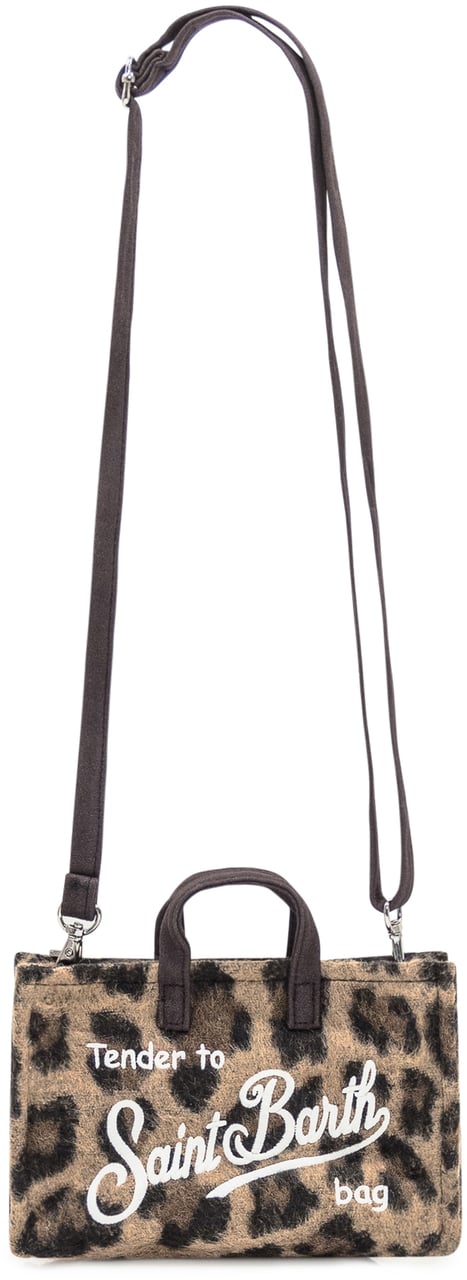 MC2 Saint Barth Borsa MC2 Saint Barth Phone Bag Felt Animalier Bruin