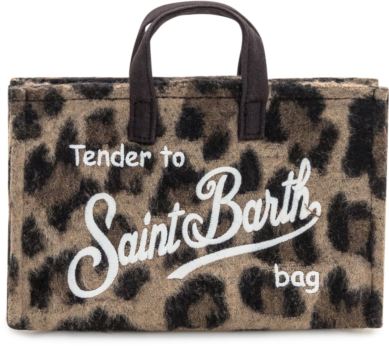 MC2 Saint Barth Borsa MC2 Saint Barth Phone Bag Felt Animalier Bruin