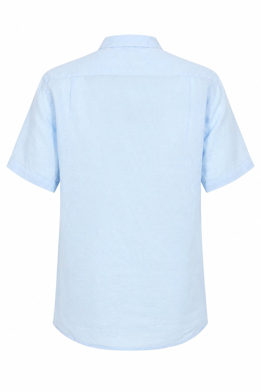 MC2 Saint Barth Shirts Linen 31 Light Blue Lichtblauw
