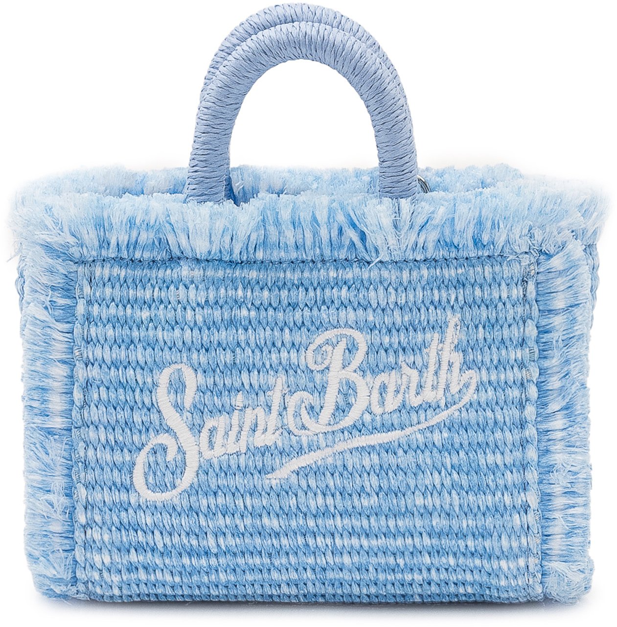MC2 Saint Barth Borsa a Mano Vanity Micro in Paglia Lichtblauw