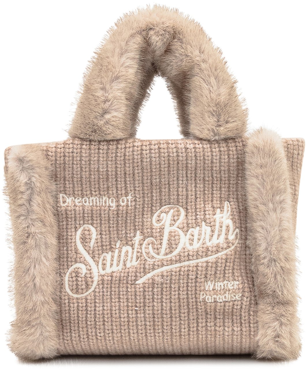 MC2 Saint Barth Borsa Beige con Pelliccia Saint Barth Beige